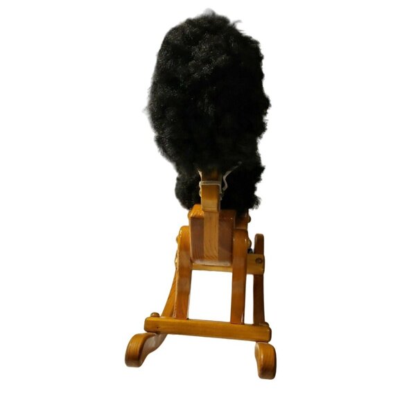 Vintage Wooden Rocking Horse Toy With Afro Hair Plays Music Playtime Decor - Picture 7 of 9